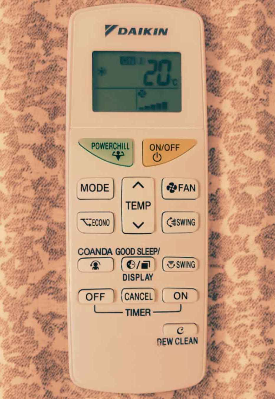 Daikin AC remote close view